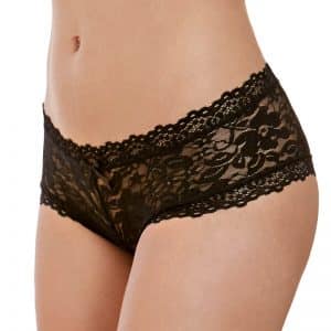 Dreamgirl Black Lace  Low Rise Panty DG1375
