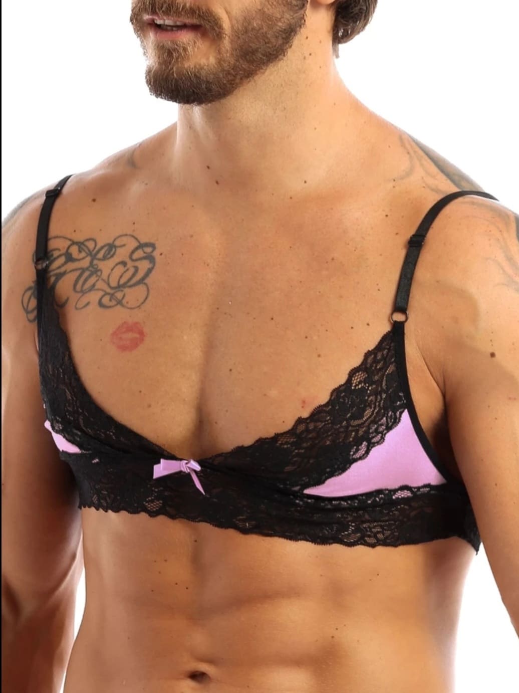 Buy Male Bra Men Floral Lace Wire Free Bra Pink Online At DevaDave